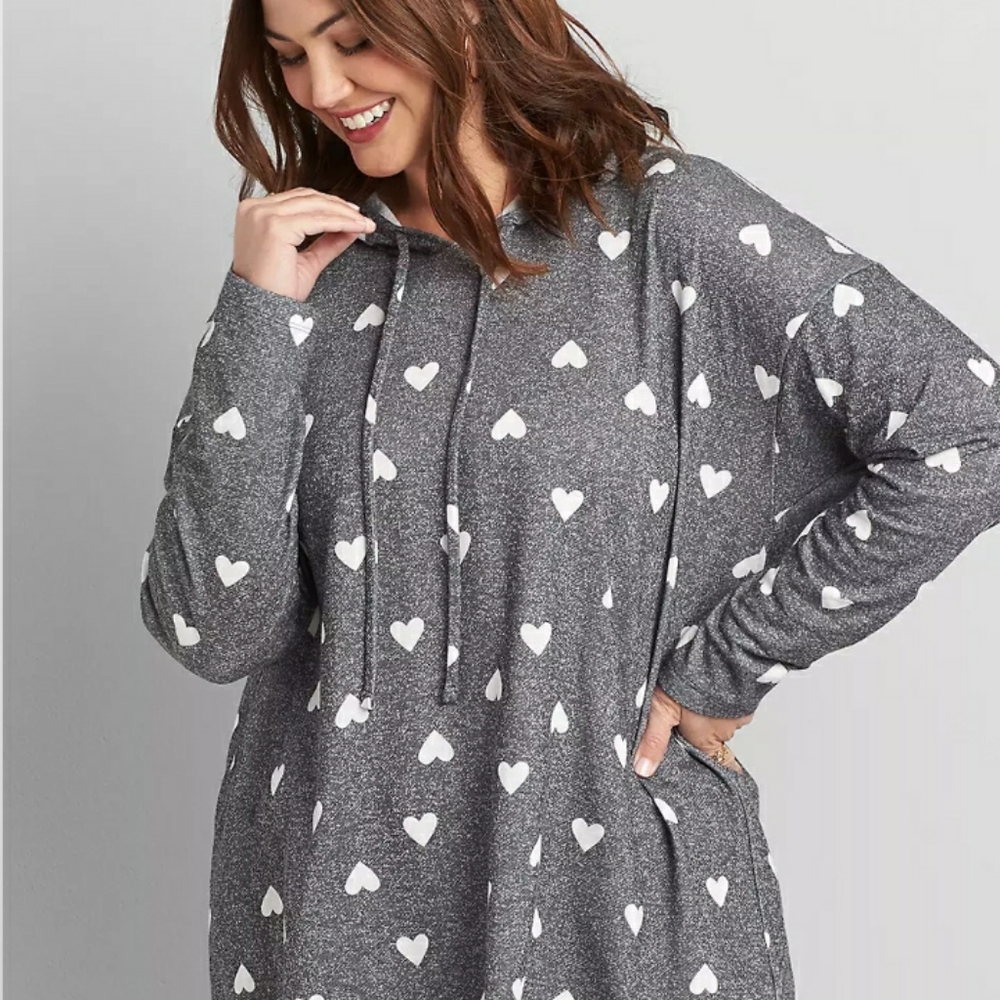 Heart Print Hoodie